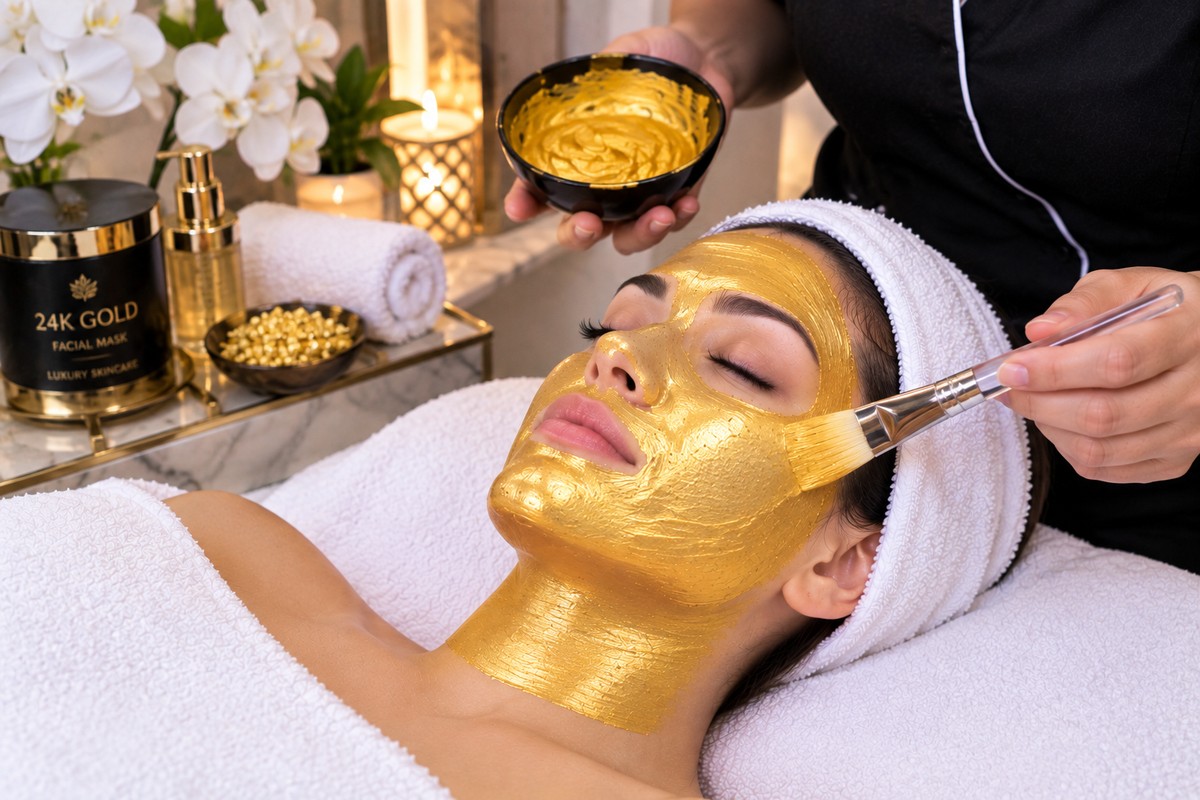24K Gold Face Mask at Subina's Nails Palace