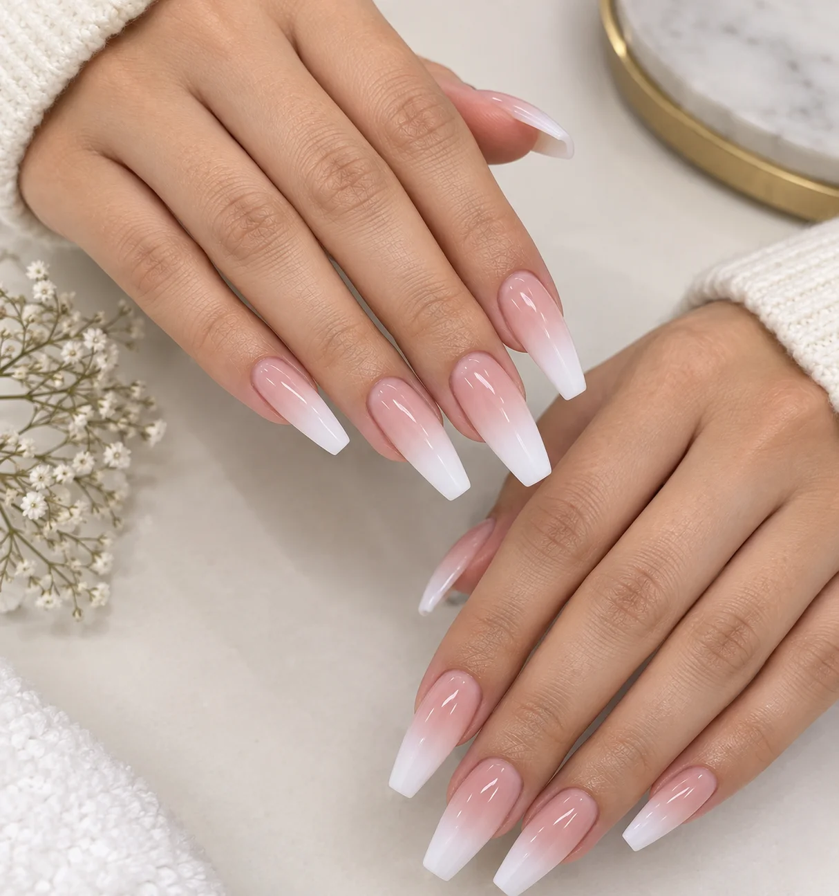 Full Set Ombre Nail Extensions at Subina's Nails Palace