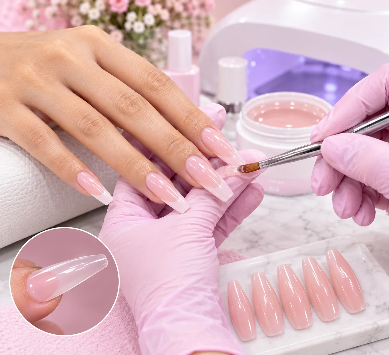 Hard Gel Nail Extensions at Subina's Nails Palace