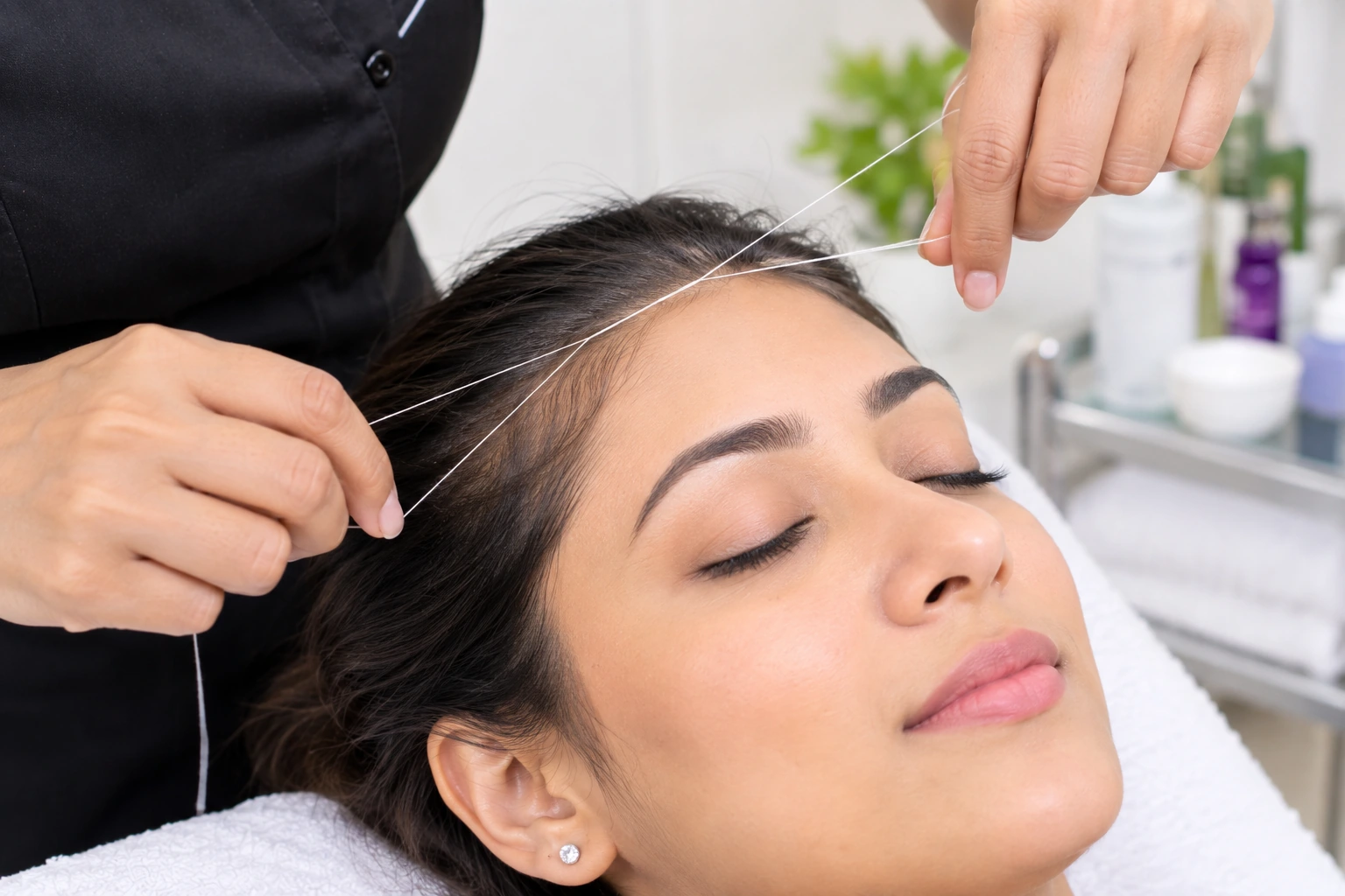 Hairline Threading at Subina's Nails Palace