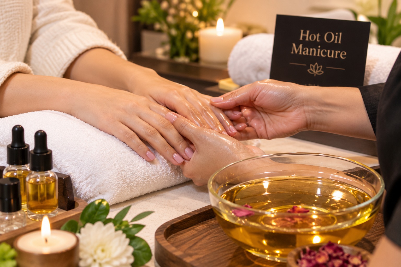 Hot Oil Manicure at Subina's Nails Palace