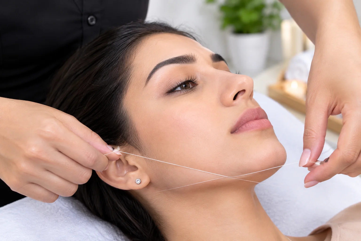 Jawline Threading at Subina's Nails Palace