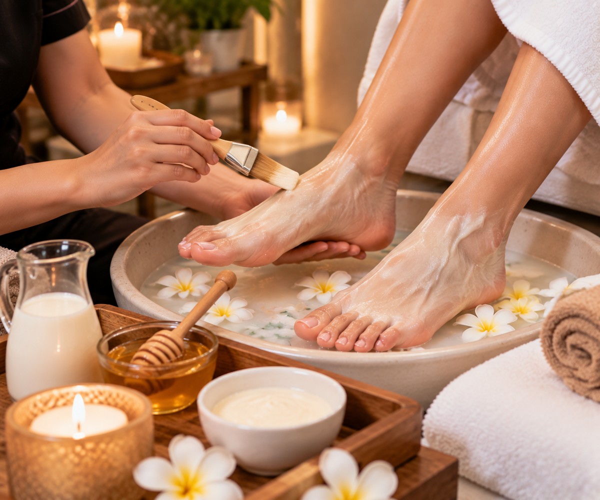 Milk & Honey Pedicure with Paraffin at Subina's Nails Palace