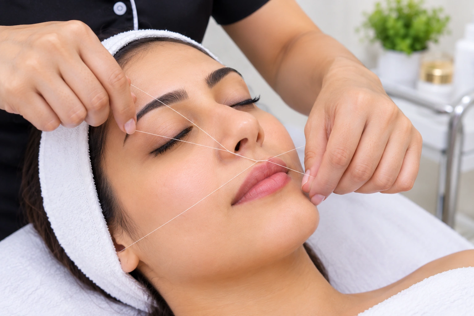 Upper Lip Threading at Subina's Nails Palace
