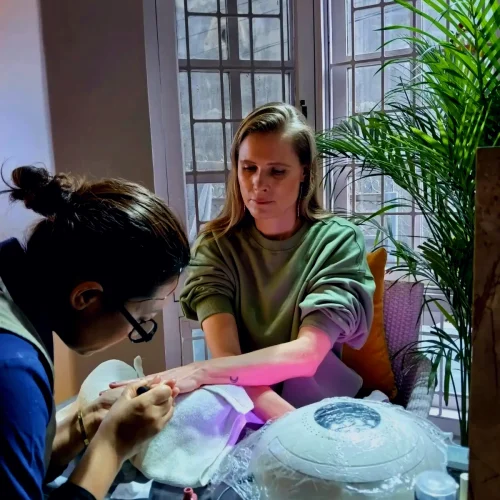 Professional nail care service by an experienced technician at a premium nail salon in Jhamsikhel